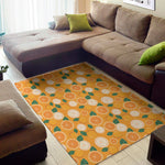Cute Orange Fruit Pattern Print Area Rug