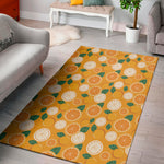 Cute Orange Fruit Pattern Print Area Rug