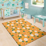 Cute Orange Fruit Pattern Print Area Rug