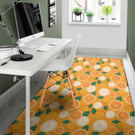 Cute Orange Fruit Pattern Print Area Rug