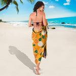 Cute Orange Fruit Pattern Print Beach Sarong Wrap