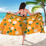 Cute Orange Fruit Pattern Print Beach Sarong Wrap