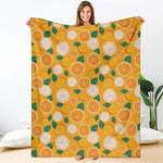 Cute Orange Fruit Pattern Print Blanket