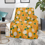 Cute Orange Fruit Pattern Print Blanket