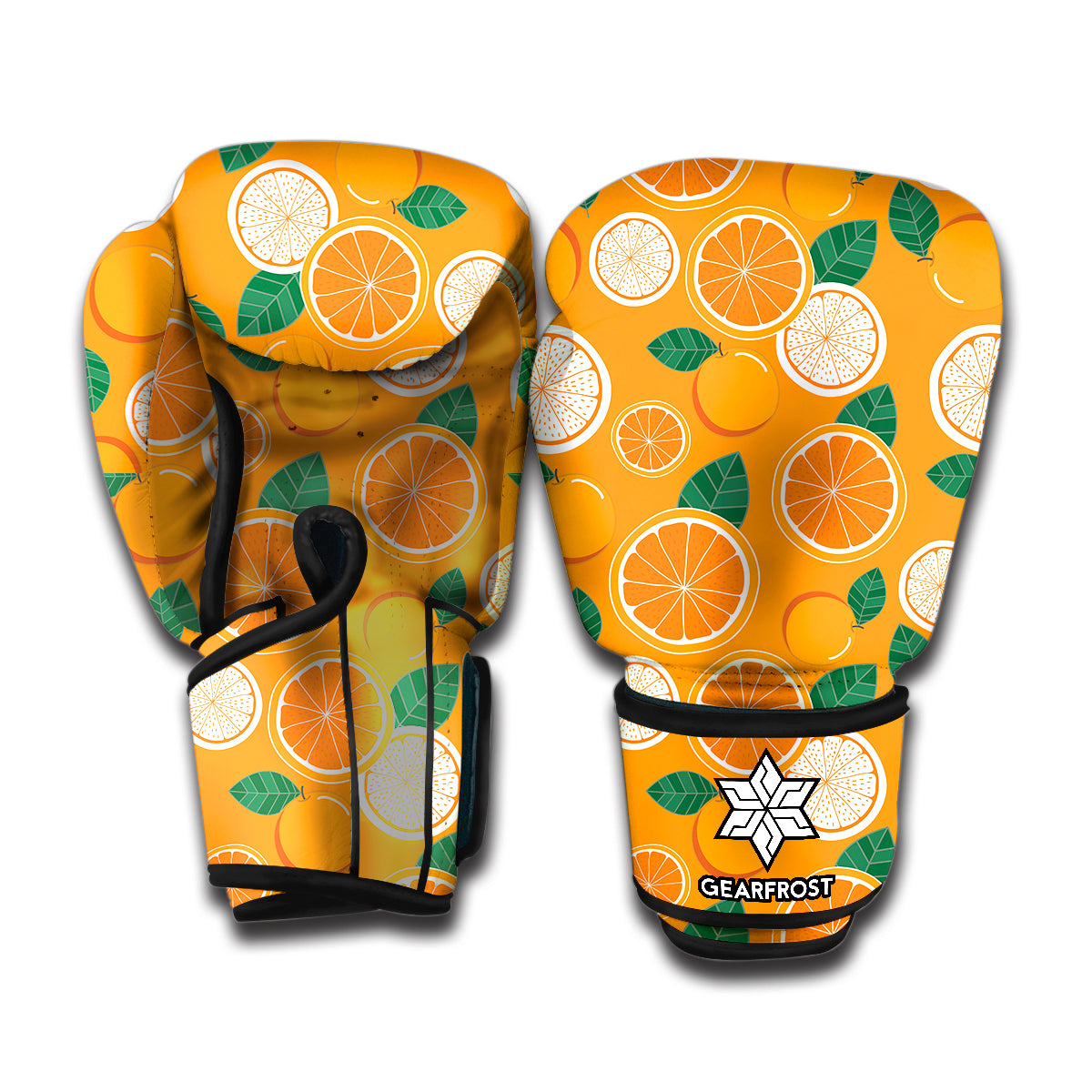 Cute Orange Fruit Pattern Print Boxing Gloves