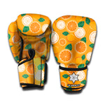 Cute Orange Fruit Pattern Print Boxing Gloves