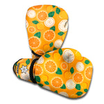 Cute Orange Fruit Pattern Print Boxing Gloves