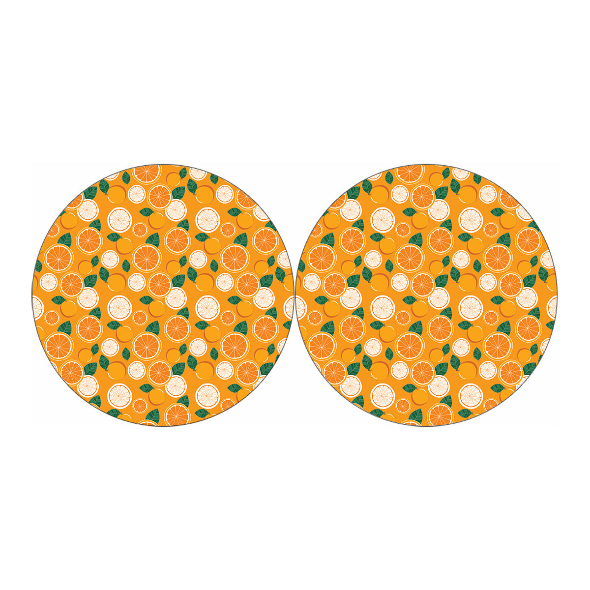 Cute Orange Fruit Pattern Print Car Coasters