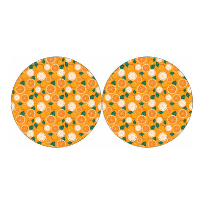 Cute Orange Fruit Pattern Print Car Coasters