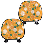 Cute Orange Fruit Pattern Print Car Headrest Covers