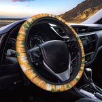 Cute Orange Fruit Pattern Print Car Steering Wheel Cover