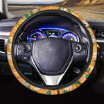 Cute Orange Fruit Pattern Print Car Steering Wheel Cover