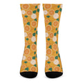 Cute Orange Fruit Pattern Print Crew Socks