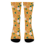Cute Orange Fruit Pattern Print Crew Socks