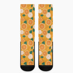 Cute Orange Fruit Pattern Print Crew Socks