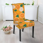 Cute Orange Fruit Pattern Print Dining Chair Slipcover