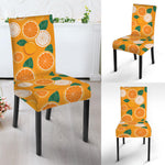 Cute Orange Fruit Pattern Print Dining Chair Slipcover