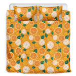 Cute Orange Fruit Pattern Print Duvet Cover Bedding Set