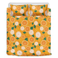 Cute Orange Fruit Pattern Print Duvet Cover Bedding Set
