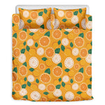Cute Orange Fruit Pattern Print Duvet Cover Bedding Set
