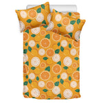 Cute Orange Fruit Pattern Print Duvet Cover Bedding Set