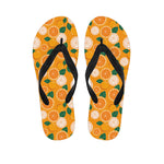Cute Orange Fruit Pattern Print Flip Flops