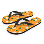 Cute Orange Fruit Pattern Print Flip Flops