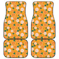 Cute Orange Fruit Pattern Print Front and Back Car Floor Mats