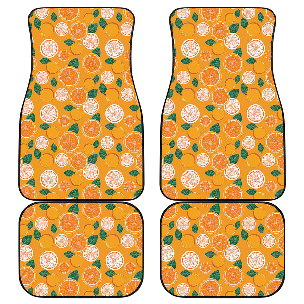 Cute Orange Fruit Pattern Print Front and Back Car Floor Mats