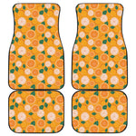 Cute Orange Fruit Pattern Print Front and Back Car Floor Mats