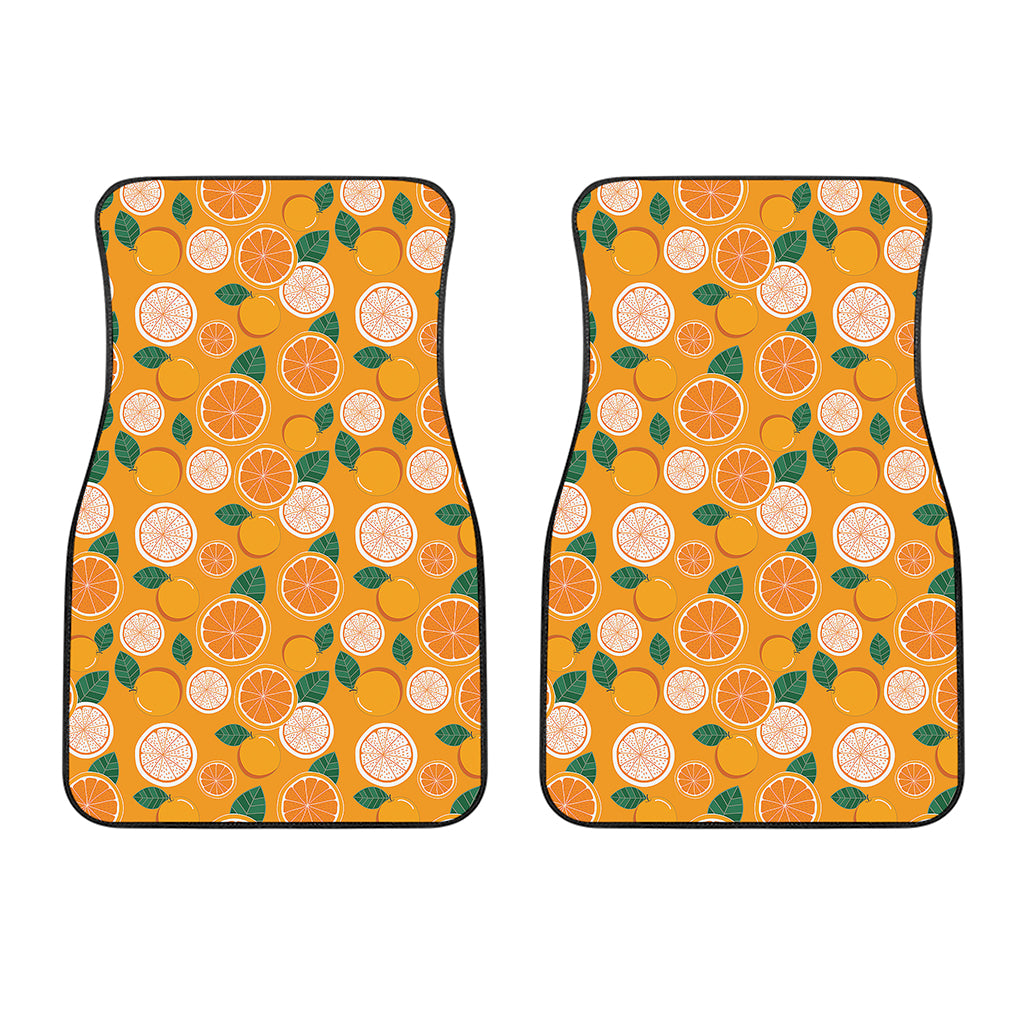 Cute Orange Fruit Pattern Print Front Car Floor Mats