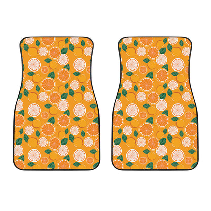 Cute Orange Fruit Pattern Print Front Car Floor Mats