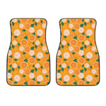 Cute Orange Fruit Pattern Print Front Car Floor Mats