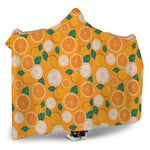 Cute Orange Fruit Pattern Print Hooded Blanket