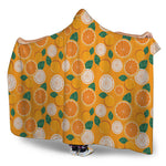 Cute Orange Fruit Pattern Print Hooded Blanket