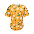 Cute Orange Fruit Pattern Print Men's Baseball Jersey