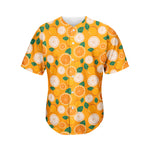 Cute Orange Fruit Pattern Print Men's Baseball Jersey