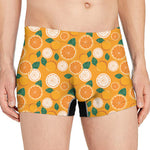 Cute Orange Fruit Pattern Print Men's Boxer Briefs