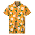 Cute Orange Fruit Pattern Print Men's Short Sleeve Shirt