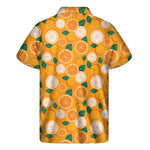 Cute Orange Fruit Pattern Print Men's Short Sleeve Shirt