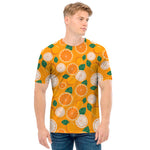 Cute Orange Fruit Pattern Print Men's T-Shirt