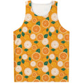 Cute Orange Fruit Pattern Print Men's Tank Top