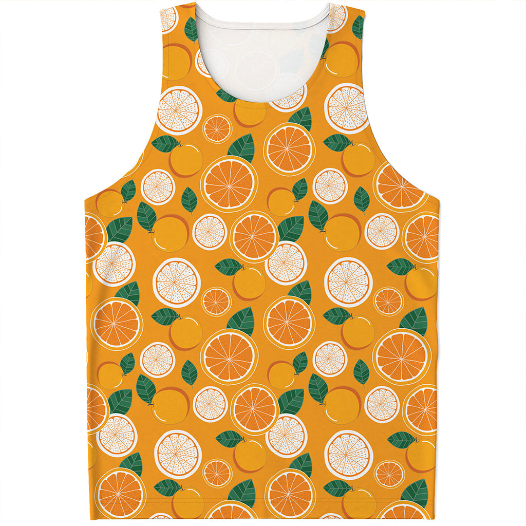 Cute Orange Fruit Pattern Print Men's Tank Top