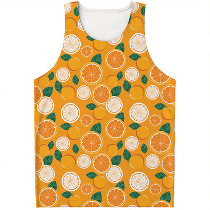 Cute Orange Fruit Pattern Print Men's Tank Top