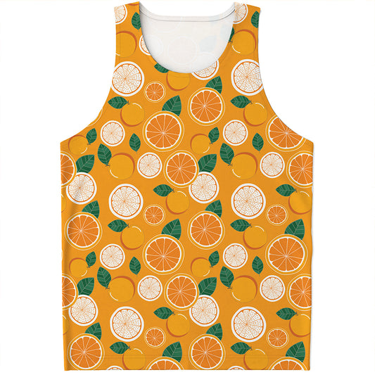 Cute Orange Fruit Pattern Print Men's Tank Top