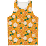 Cute Orange Fruit Pattern Print Men's Tank Top