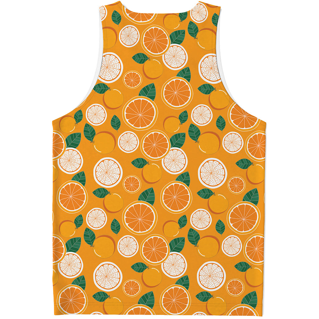 Cute Orange Fruit Pattern Print Men's Tank Top