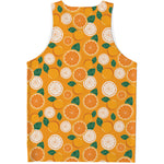 Cute Orange Fruit Pattern Print Men's Tank Top