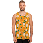 Cute Orange Fruit Pattern Print Men's Tank Top