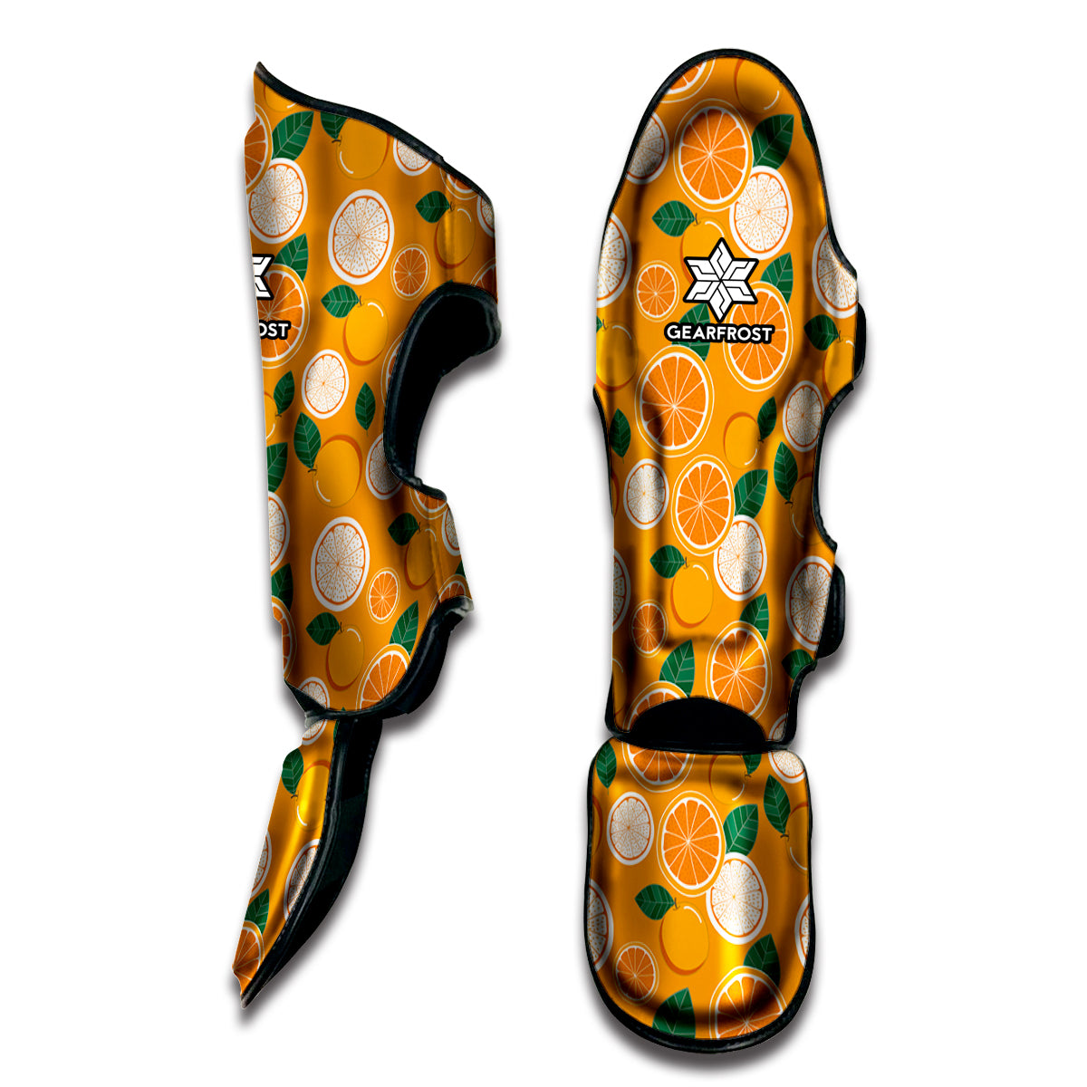 Cute Orange Fruit Pattern Print Muay Thai Shin Guard